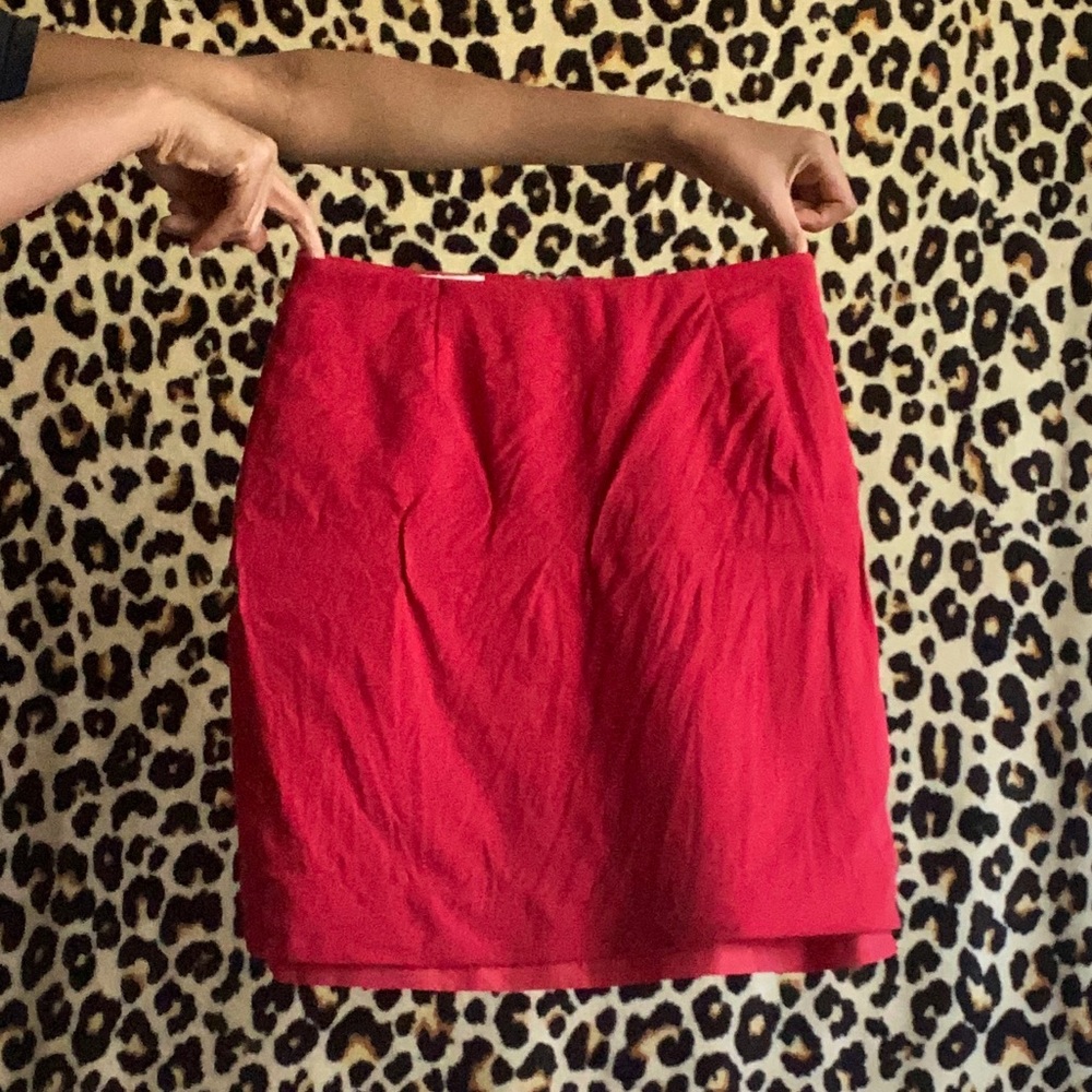 Vintage Hugo Buscati Red Mini / Midi Skirt